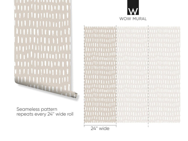 Beige Strokes Wallpaper W021 - CostaCover - Peel and stick Removable Wallpaper - Abstract - abstract lines - abstract wall art