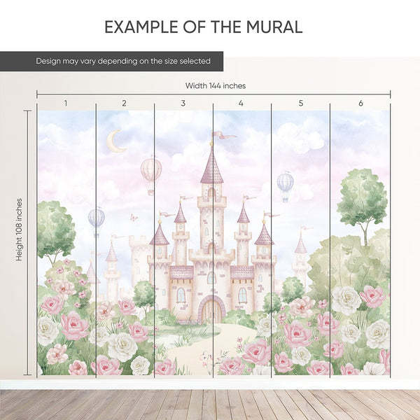 Blossom Magic Kingdom Wall Mural AM138 - CostaCover-Peel and stick Removable Wallpaper-accent wallpaper-adhesive wallpaper-baby bedroom