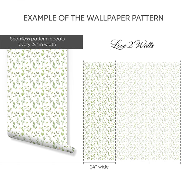 Green Botanical Nursery Wallpaper L136