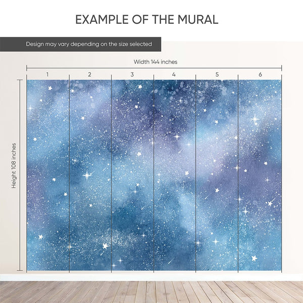 Blue Galaxy Nursery Wall Mural SM095 - CostaCover-Peel and stick Removable Wallpaper-Abstract-abstract wall art-abstract wallpaper