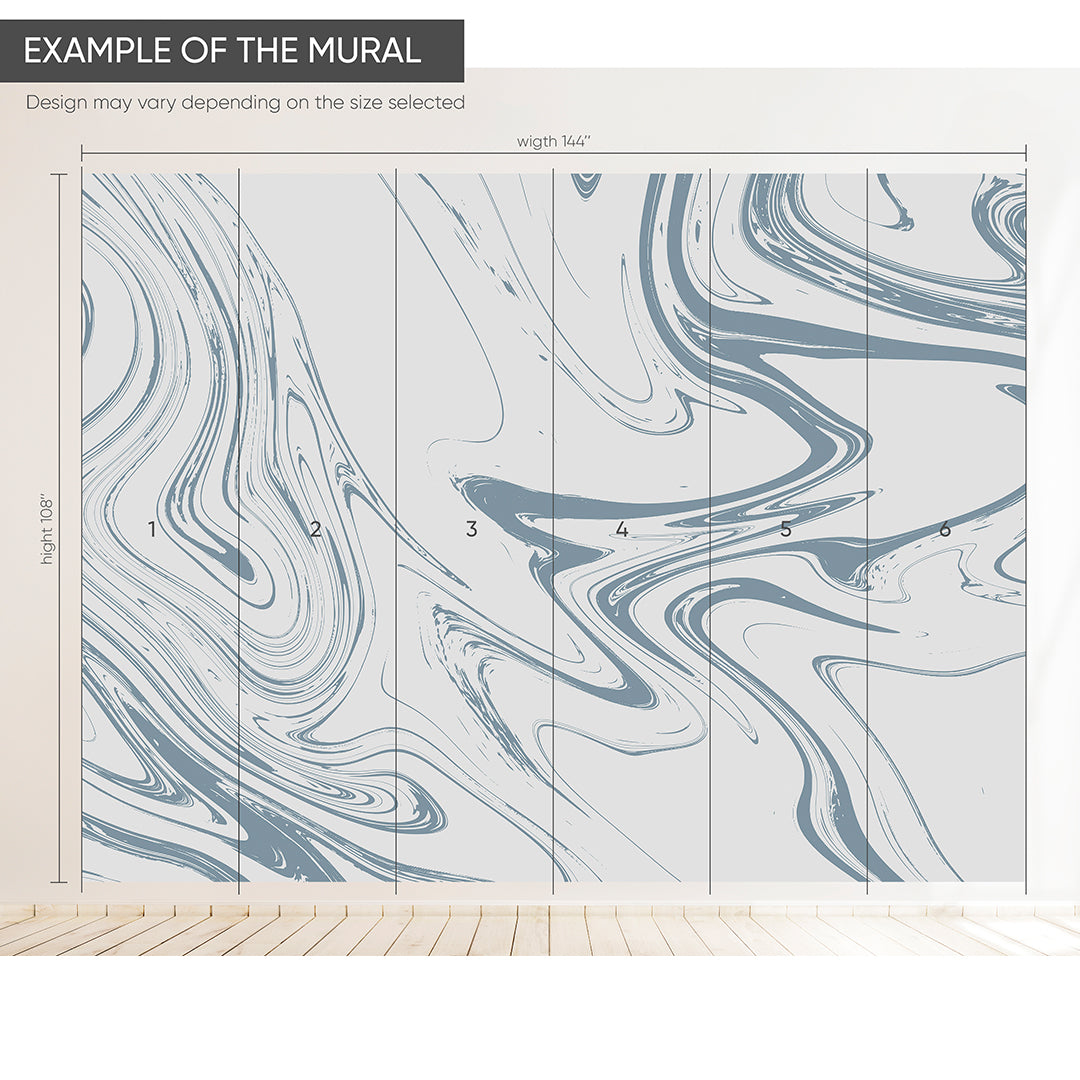 Blue Gray Marble Wall Mural AM052