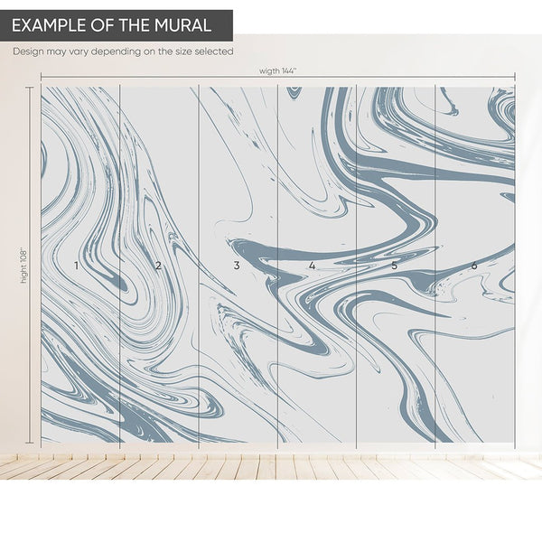 Blue Gray Marble Wall Mural AM052 - CostaCover - Peel and stick Removable Wallpaper - about walls - Abstract - abstract lines
