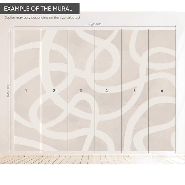 Neutral Beige Lines Wall Mural AM007 - CostaCover - Peel and stick Removable Wallpaper - about walls - Abstract - abstract arches