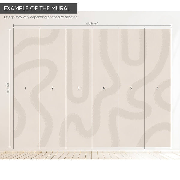 Beige Lines Wall Mural AM041 - CostaCover - Peel and stick Removable Wallpaper - about walls - Abstract - abstract lines