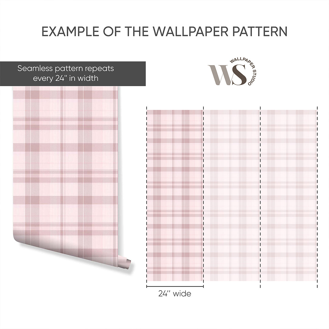 Pink Plaid Wallpaper S007