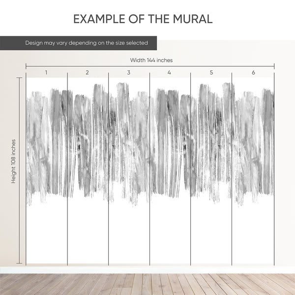 Gray White Brushstroke Wall Mural AM190