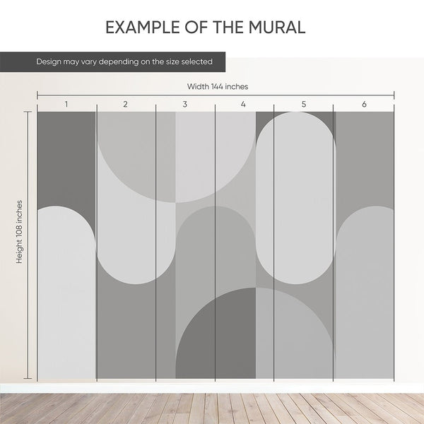 Abstract Gray Arches Wall Mural AM062 - CostaCover - Peel and stick Removable Wallpaper - about walls - Abstract - Abstract Arch