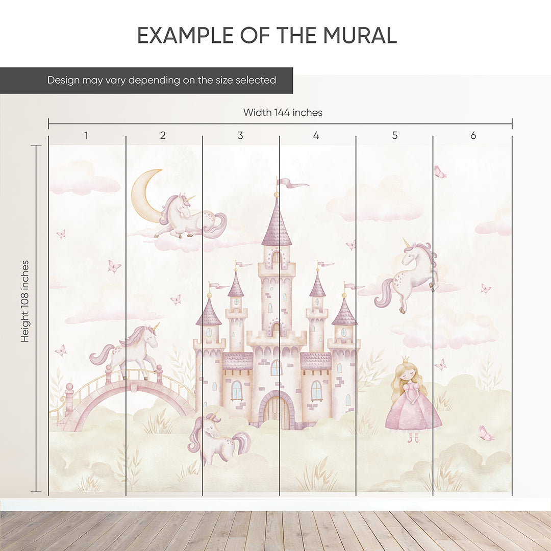 Pink Green Magical Kingdom Wall Mural AM131