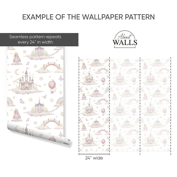 Airy Magic Kingdom Wallpaper A043 - CostaCover-Peel and stick Removable Wallpaper-accent wallpaper-adhesive wallpaper-baby bedroom