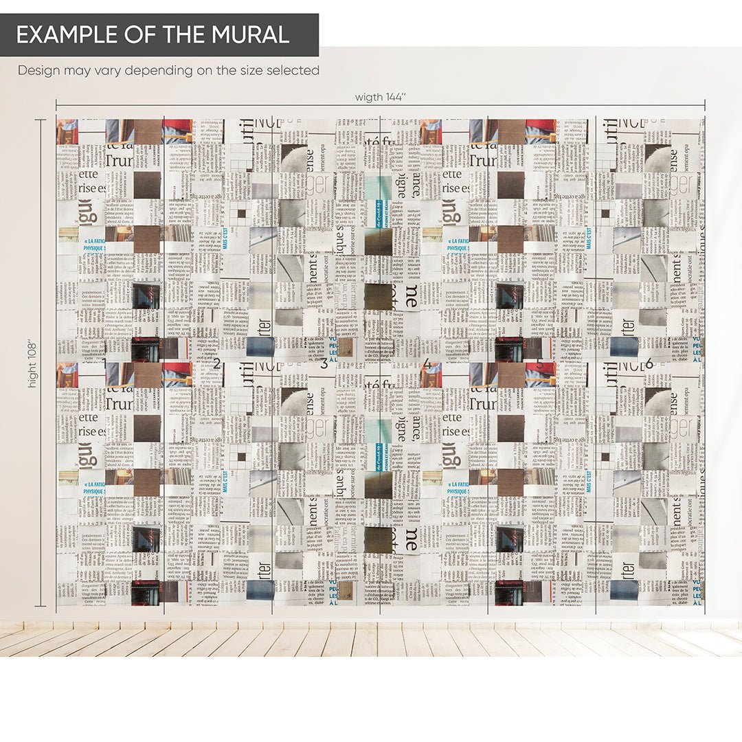 Old Newspaper Wall Mural CCM171 – CostaCover, image size:1080x1080
