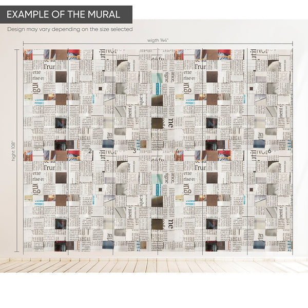 Old Newspaper Wall Mural CCM171 - CostaCover - Peel and stick Removable Wallpaper - Abstract - abstract wallpaper - accent wallpaper
