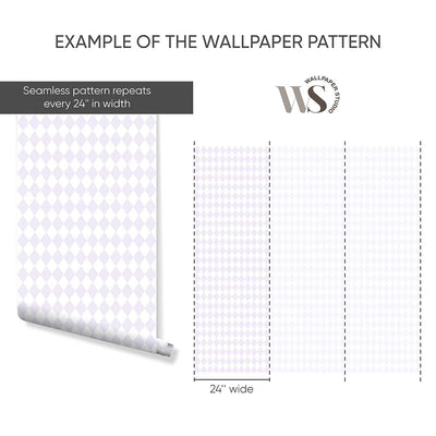 Pastel Purple Rhombus Wallpaper S026