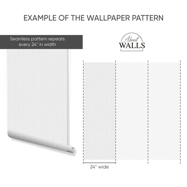 Light Gray Vertical Texture Wallpaper with a subtle vertical rhythm and fine, evenly spaced lines. Ideal for modern living rooms or minimalist bedrooms, this traditional unpasted wallpaper offers a neutral, calming backdrop and is made in the USA with eco-friendly materials.