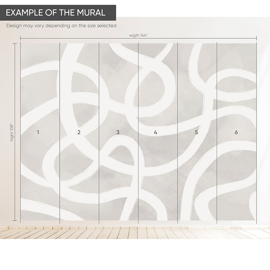 Gray & White Lines Wall Mural AM008