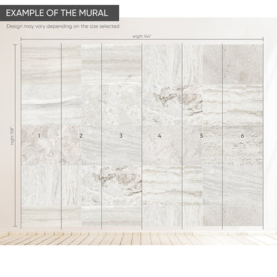 Grey Beige Travertine Tile Wall Mural AM101