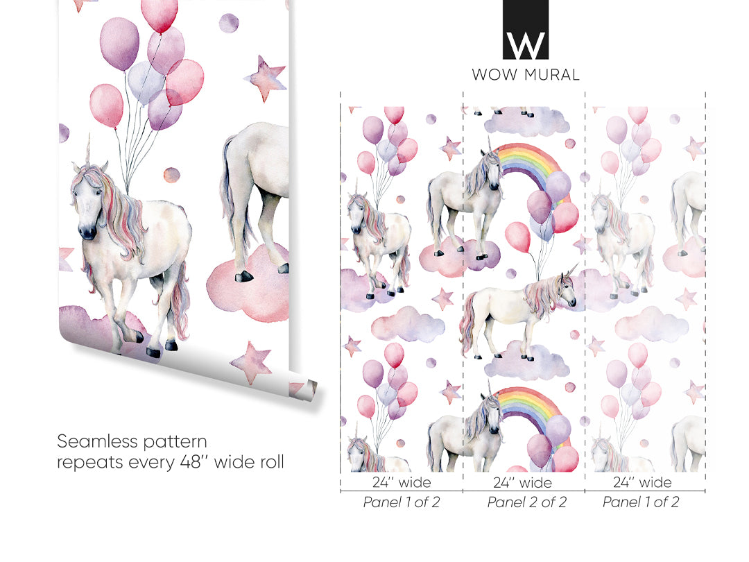 Unicorns & Balloons Wallpaper W073 – CostaCover
