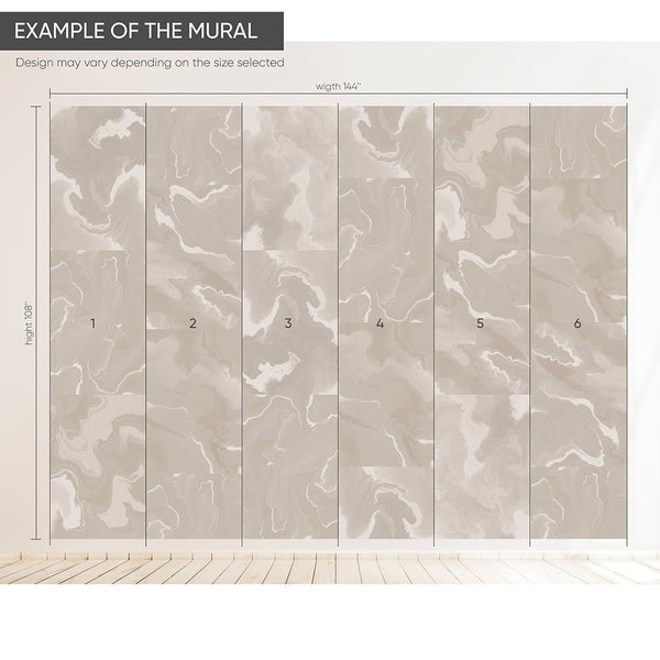 Beige Marble Squares Wall Mural AM031 - CostaCover - Peel and stick Removable Wallpaper - about walls - Abstract - Abstract Labyrinth Lines