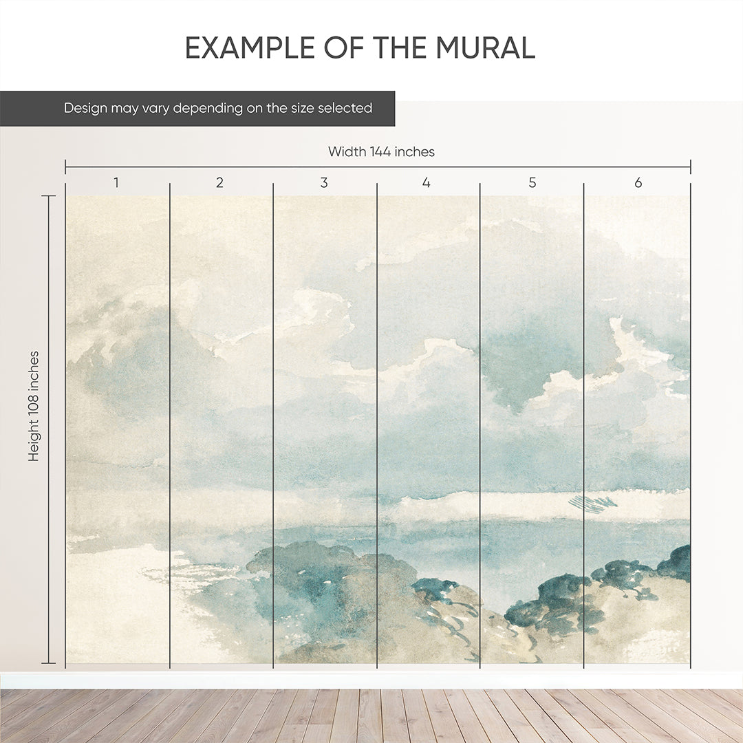 Vintage Coastal Landscape Wall Mural AM100