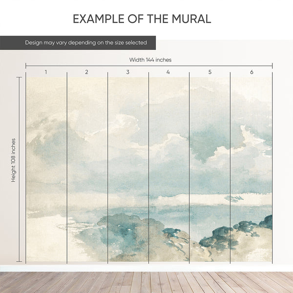 Vintage Coastal Landscape Wall Mural AM100