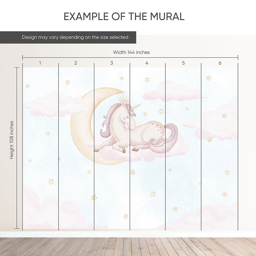 Unicorn on Clouds Wall Mural AM141