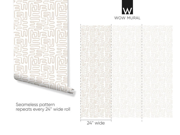 Beige Line Wallpaper W014 - CostaCover - Peel and stick Removable Wallpaper - Abstract - abstract lines - abstract wallpaper