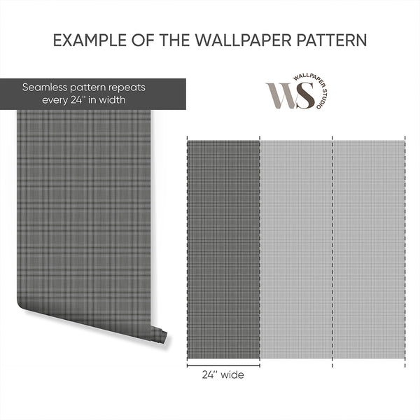 Gray Plaid Wallpaper S139