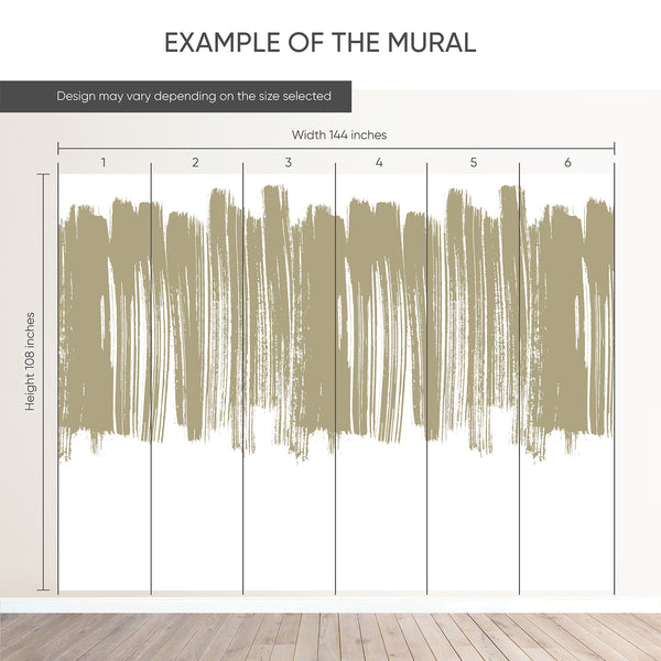 Olive Green Brushstroke Wall Mural AM191