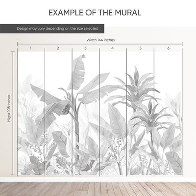 Black & White Palm Leaves Wall Mural CCM193