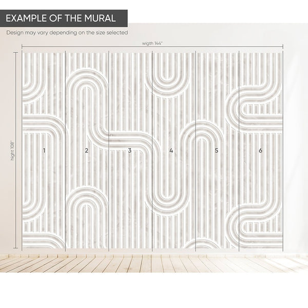 Beige Gray Line Boho Wall Mural CCM147 - CostaCover - Peel and stick Removable Wallpaper - Abstract - Abstract Labyrinth Lines - abstract lines