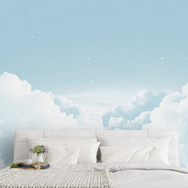 Blue Sky & 3D Clouds Wall Mural CCM142 - CostaCover - Peel and stick Removable Wallpaper - 3d wall murals - 3d wall painting - accent wallpaper