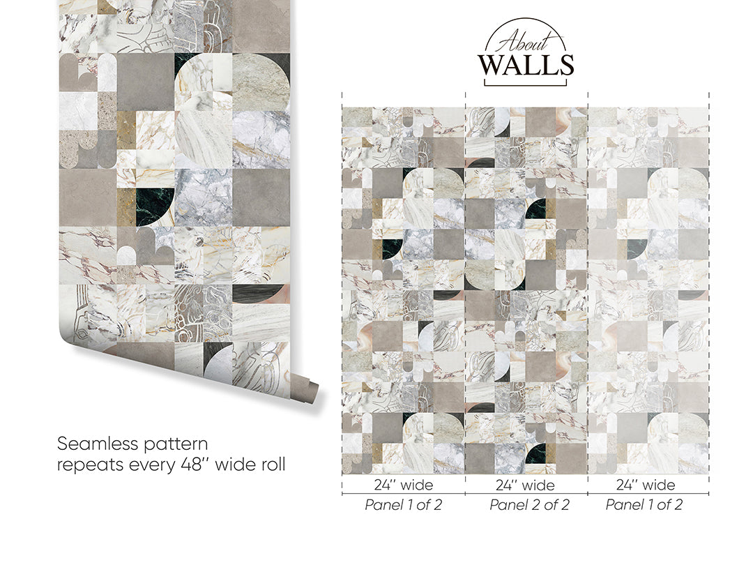 Square Marble Tile Wallpaper A011