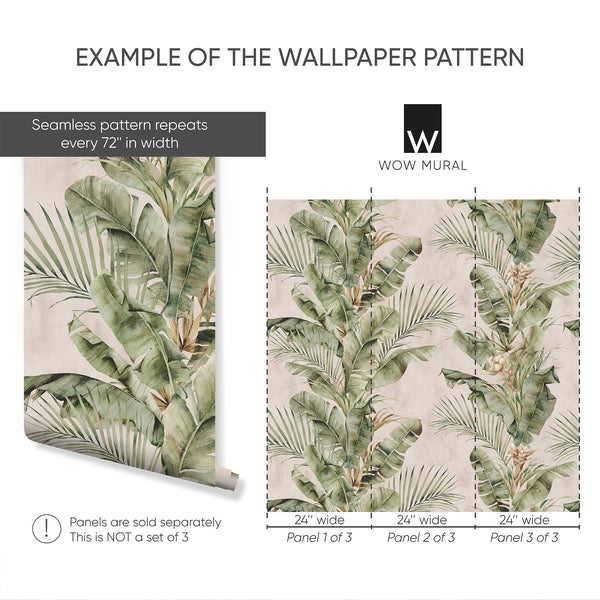 Light Green Tropical Wallpaper A142