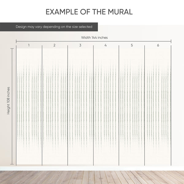 Sage stripe wallpaper offering a temporary, self-adhesive option for renters seeking modern decor.