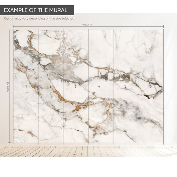 Gray Calacatta Marble Wall Mural CCM161 - CostaCover - Peel and stick Removable Wallpaper - Abstract - abstract marble - abstract mural