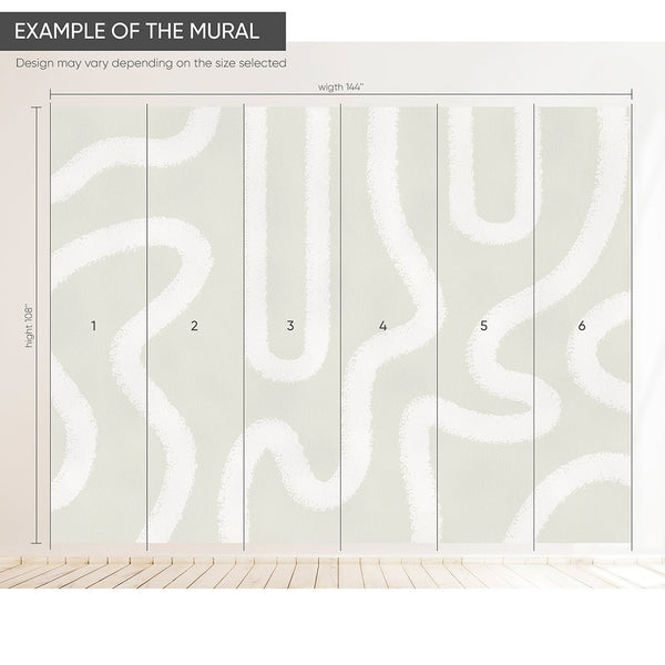 Light Pistachio Lines Wall Mural AM044 - CostaCover - Peel and stick Removable Wallpaper - about walls - Abstract - abstract lines