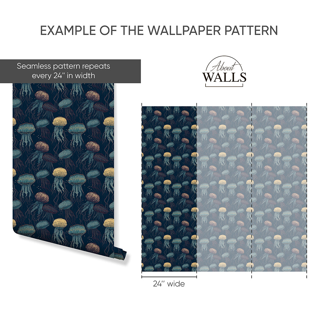 Vintage Jellyfish Wallpaper A109