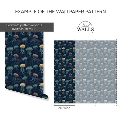 Vintage Jellyfish Wallpaper A109