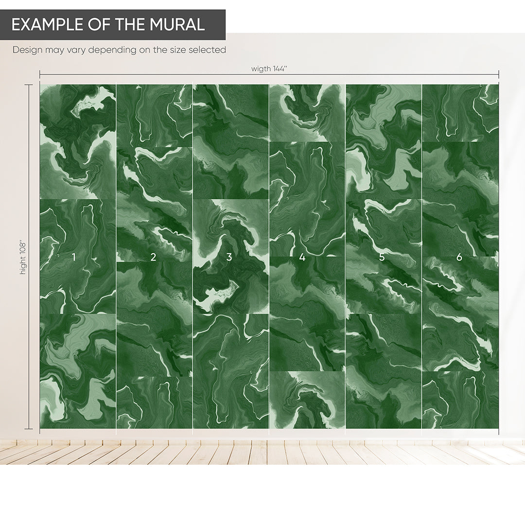 Green Marble Squares Wall Mural AM033