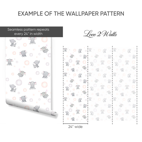 Elephant Nursery Wallpaper L139