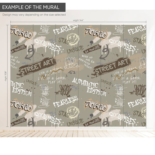 Graffiti Print for Teen Room Wall Mural CCM170 - CostaCover - Peel and stick Removable Wallpaper - Abstract - abstract mural - abstract paint