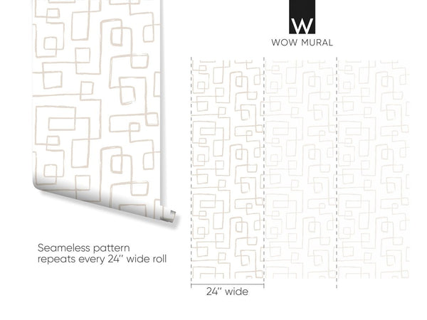 Abstract Beige Line Wallpaper W019 - CostaCover - Peel and stick Removable Wallpaper - Abstract - abstract lines - abstract wall art