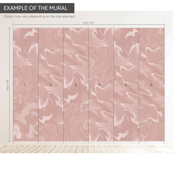 Pink Marble Squares Wall Mural AM032 - CostaCover - Peel and stick Removable Wallpaper - about walls - Abstract - abstract lines