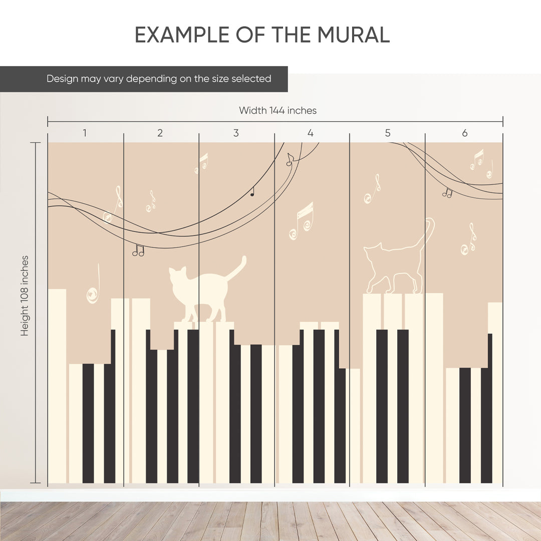 Music Cats Piano Keys Wall Mural SM101