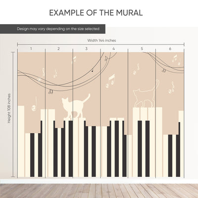Music Cats Piano Keys Wall Mural SM101