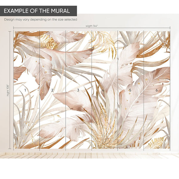 Tropical Banana Leaves Wall Mural WM018 - CostaCover - Peel and stick Removable Wallpaper - bathroom wallpaper - bedroom interior - bedroom wallpaper