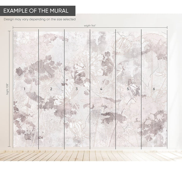 Gray & Pink Concrete Wall Mural CCM139 - CostaCover - Peel and stick Removable Wallpaper - abstract wallpaper - accent wallpaper - adhesive wallpaper