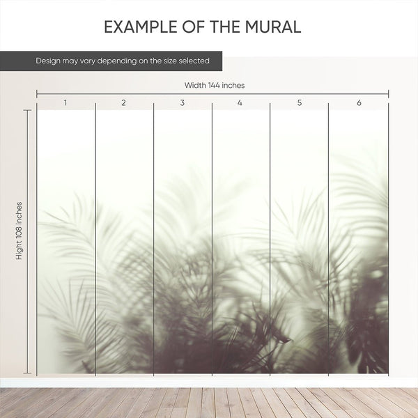 Foggy Palm Leaves Wall Mural SM020 - CostaCover - Peel and stick Removable Wallpaper - abstract wall art - abstract wallpaper - accent wallpaper