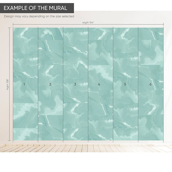 Mint Marble Squares Wall Mural AM034 - CostaCover - Peel and stick Removable Wallpaper - about walls - Abstract - abstract lines