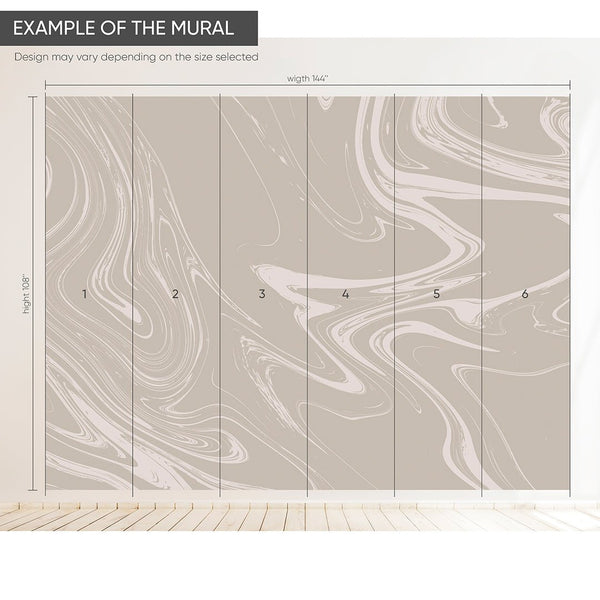 Beige Marble Wall Mural AM055 - CostaCover - Peel and stick Removable Wallpaper - about walls - Abstract - Abstract Labyrinth Lines