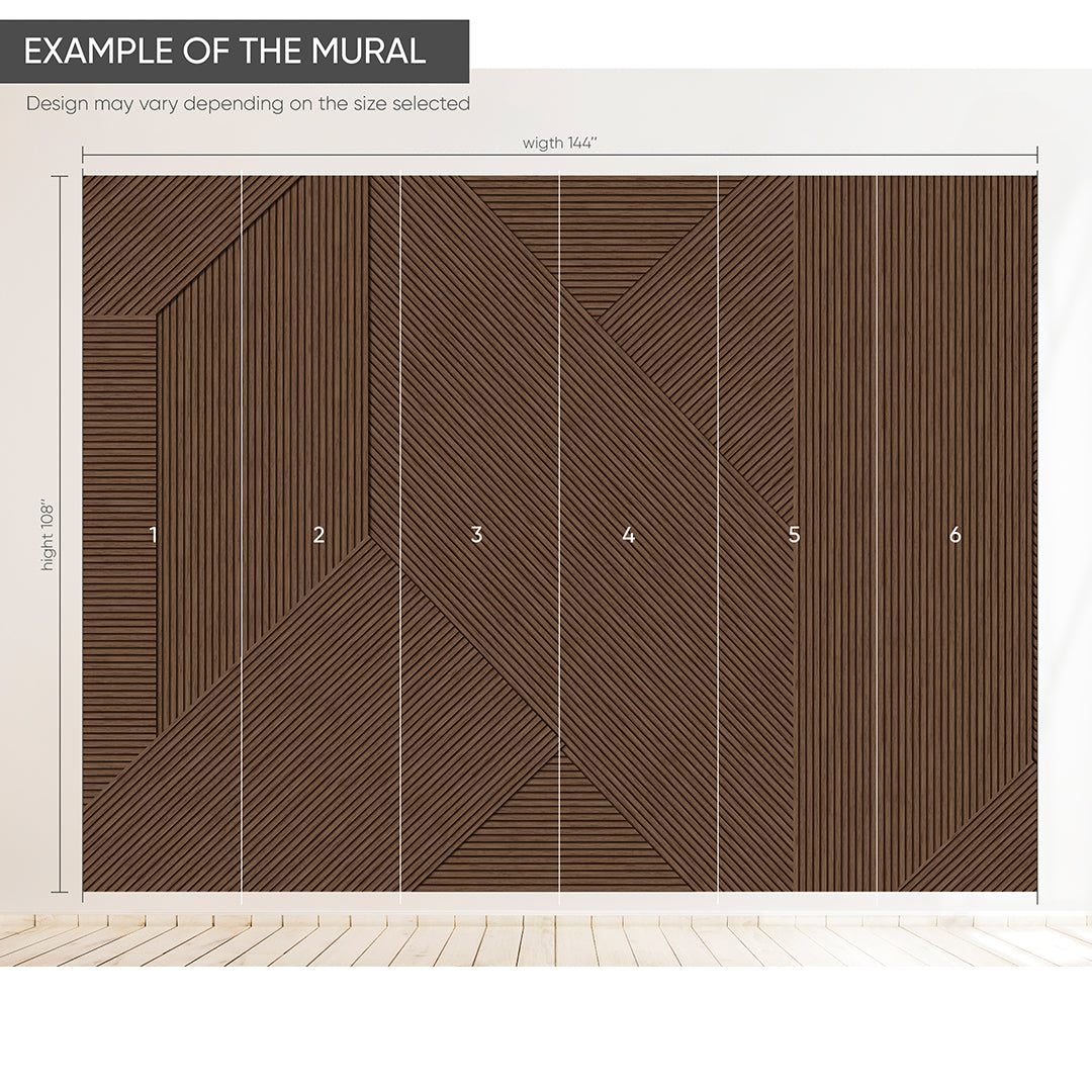 Geometric Wooden Panels Effect Wall Mural AM075